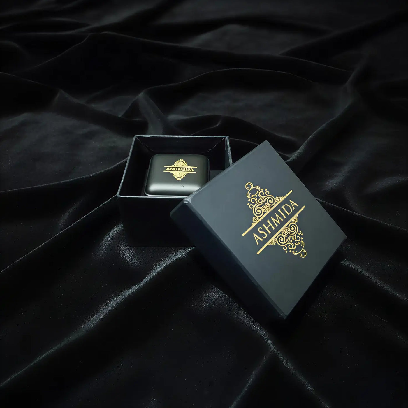 AshmidA Premium Gift Packaging - Black Diamond Box Edition with Gold Logo