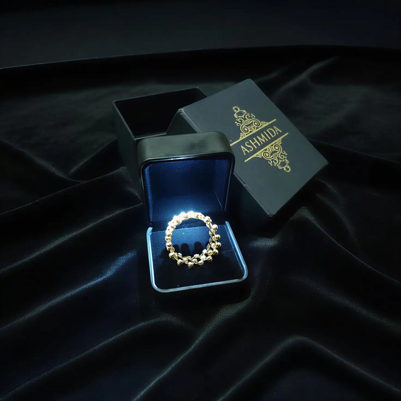 Gold Finish Adjustable Magic Ring Bracelet - Wedding and Birthday Gift Idea