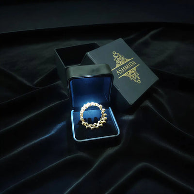 Gold Finish Adjustable Magic Ring Bracelet - Wedding and Birthday Gift Idea